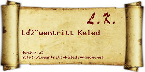 Löwentritt Keled névjegykártya